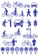 © Siberian Art - Vector set pictograms bicycle infrastructure icons.