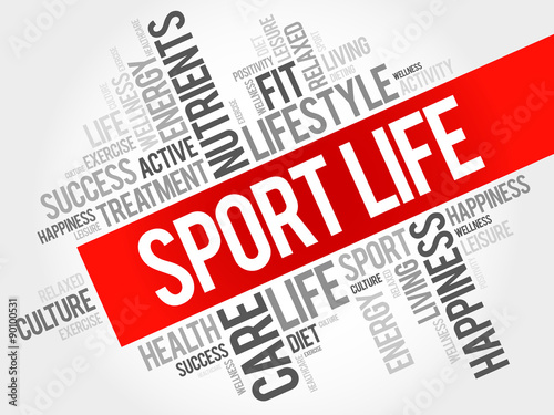 Nowoczesny obraz na płótnie Sport Life word cloud, health concept