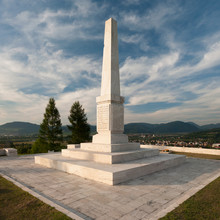 Memorial To The French Partisans - Village Strecno In The Backgroung