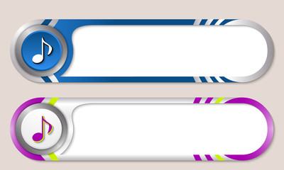 Poster - Vector buttons for your text and music symbol