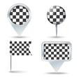 Map pins with Checkered Race flag