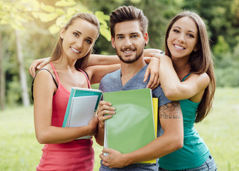 Wall Mural - Group of students at the park