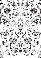 Seamless floral damask background vector