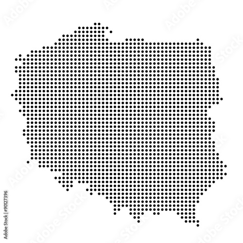 Fototapeta na szkło Polska - mapa jako punkty