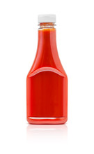 Bottle Of Tomato Sauce Ketchup Isolated On White Background