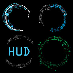 Wall Mural - concept futuristic virtual graphic touch user interface HUD.