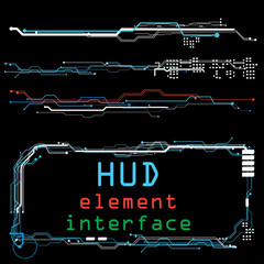 Wall Mural - concept futuristic virtual graphic touch user interface HUD.