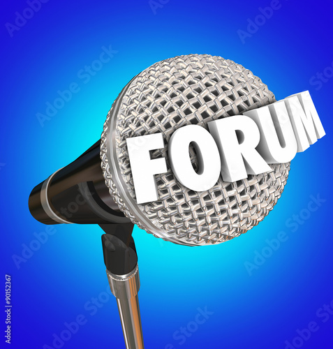 Fotografie, Obraz Forum Microphone Word Discussion Open Meeting Share Opinion Feed