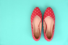 Flat Shoes, With Polka Dotted Pattern