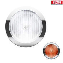 Round Car Headlight And Turn Indicator. Vintage Vector