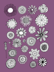 Aufkleber - Flowers collection, sketch for your design