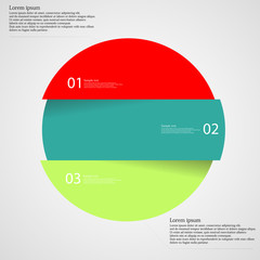 Canvas Print - Infographic template with circle divided to three parts on light