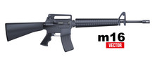 Realistic Vector M16 Rifle Isolated On A White Background