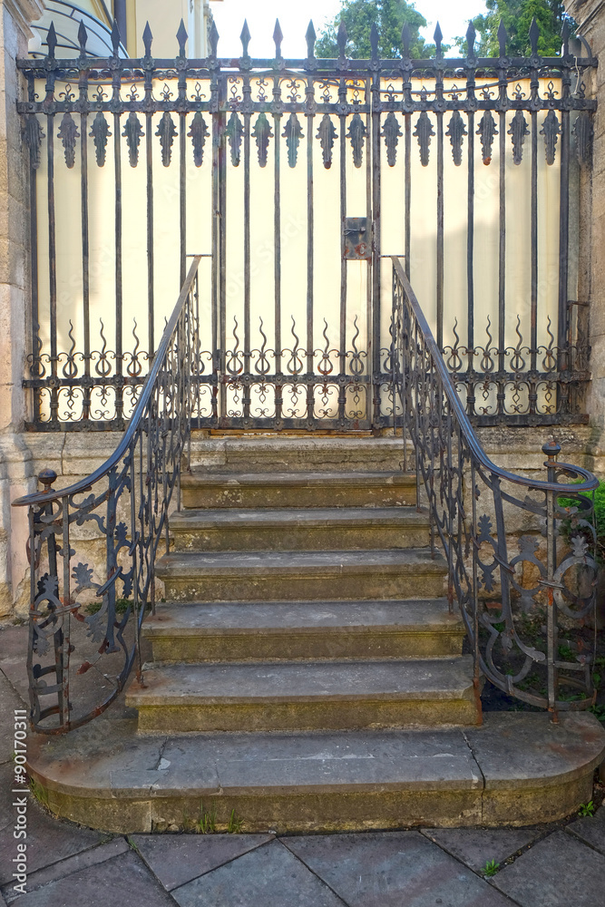 Old metal gate outdoors