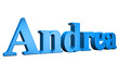 3D Andrea text on white background