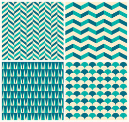 Vintage pattern collection
Set of four seamless pattern with geometric motifs  