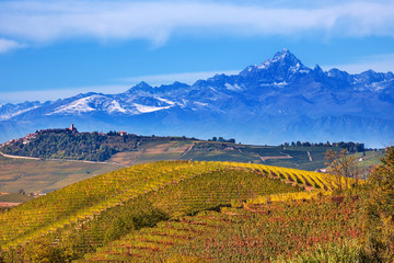 Wall Mural - Hills and mountains in Piedmont, Italy.