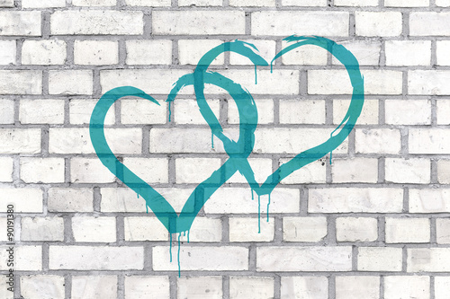 Fototapeta Graffiti Srdce poskytované na zeď pozadí