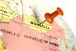Location Mongolia. Red pin on the map.