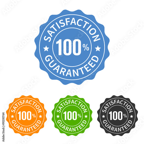 Fotomural 100% satisfaction guaranteed seal or label flat icon