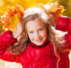 Sticker - Girl at autumn