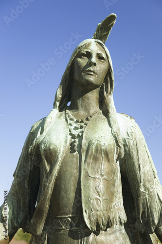Pocahontas Statue, by William Ordway Partridge, erected in 1922, representing Pocahontas the favorite daughter of Powhatan, who ruled the Powhatan Confederacy Poster