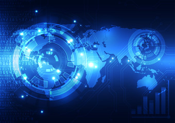 vector digital global technology concept, abstract background