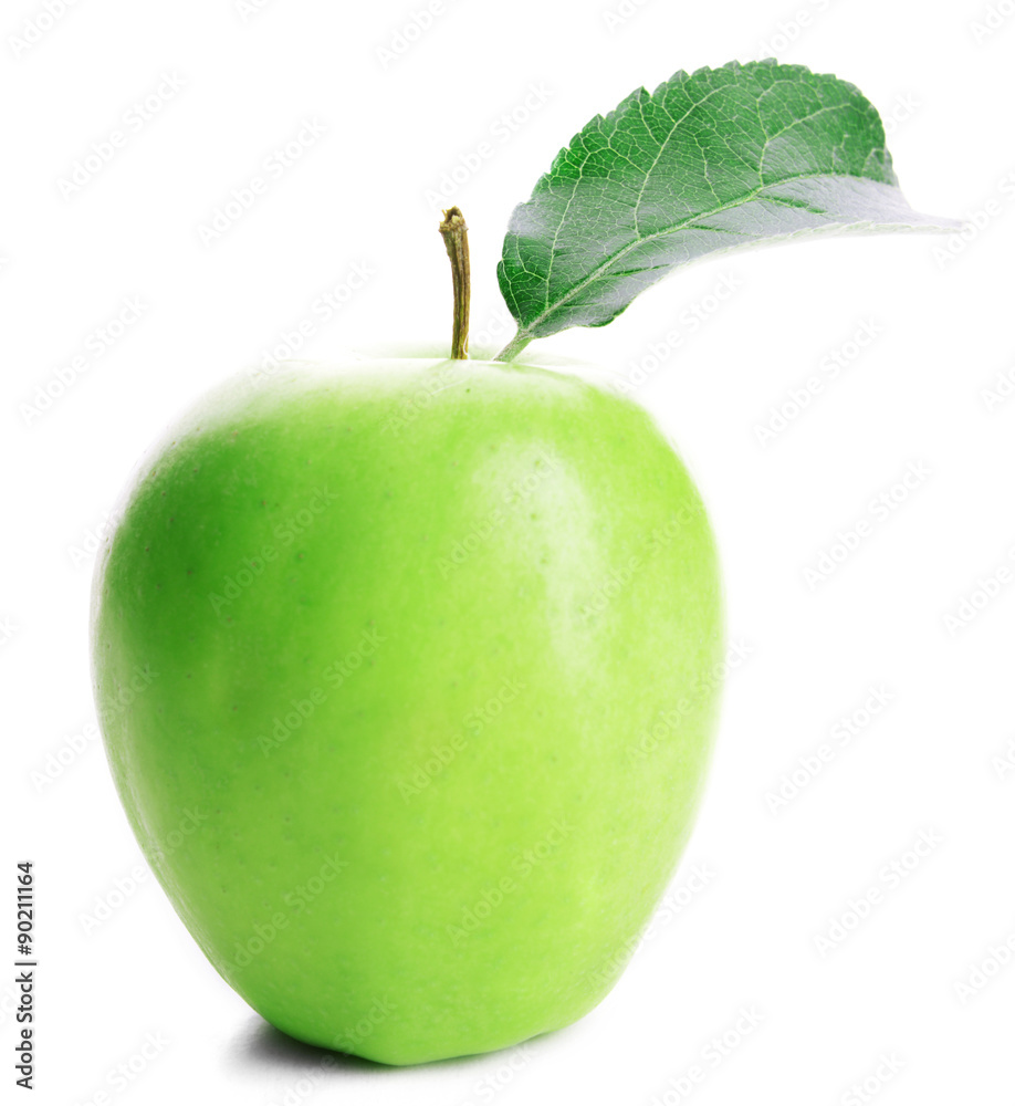 Ripe green apple isolated on white