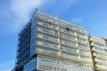 Modern building with glass and steel in Tallinn