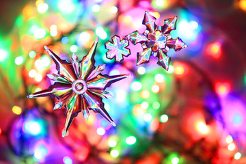 Sticker - color christmas lights background