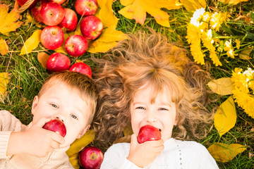 children in autumn park