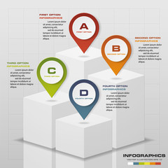 Leinwandbilder - columns of 4 steps stand for the presentation with Abstract navigation point and free space foryour text&data.