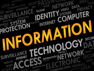 Poster - INFORMATION word cloud, security concept