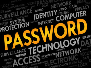 Poster - PASSWORD word cloud, business concept