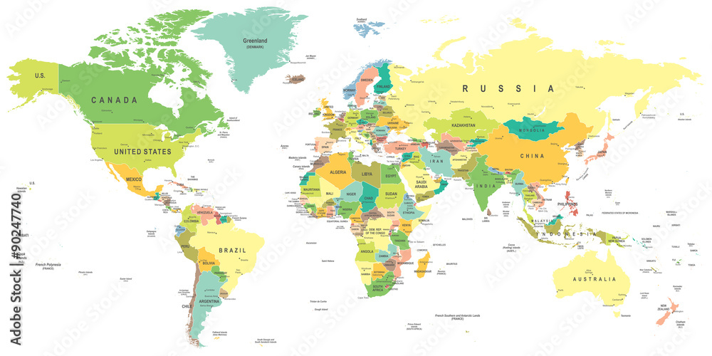 Fotografia World map - highly detailed vector illustration.