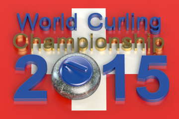 Fototapete - World Curling Championship 2015 Switzerland concept