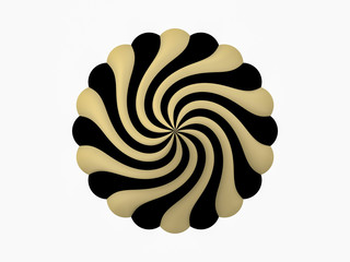 Wall Mural - Golden black circular flower logo