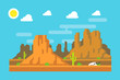 Wild west Arizona mountain flat design