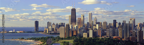 Photographie Panoramic view of Lake Michigan and Lincoln Park, Chicago, IL