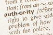 Dictionary definition of word authority
