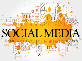 Poster - Social Media word cloud, business concept