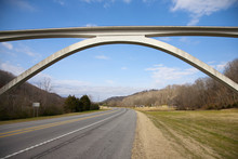 Natchez Trace Parkway Double Arched Bridge, Outside Of Nashville, Tenn., USA.