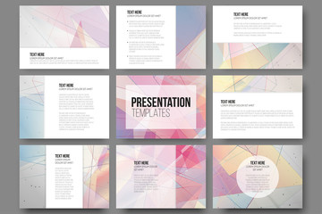 Poster - Set of 9 templates for presentation slides. Abstract colored