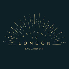 Vintage Welcome To London Text Badge
