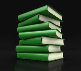 Poster - Stack of textbooks (clipping path included)