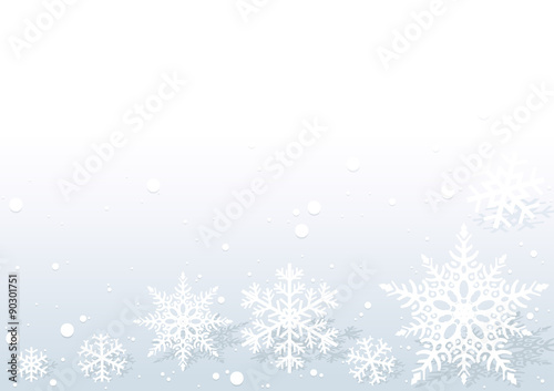 Christmas Background - Xmas White Snowflake Illustration, Vector