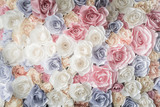 Fototapeta Do przedpokoju - Backdrop of colorful paper roses