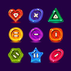 Poster - Set of 9 color clothing buttons.