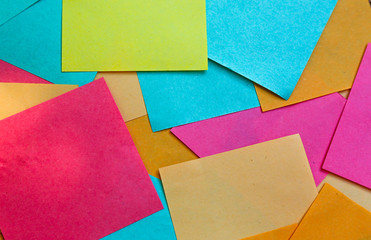 squares of colored paper