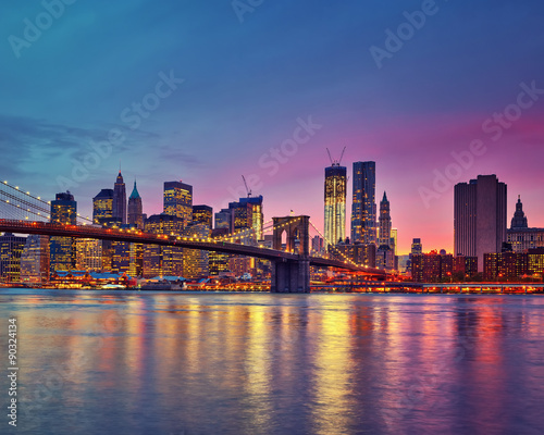 Manhattan at dusk © sborisov